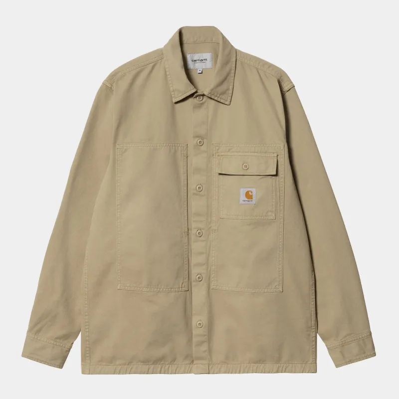 Carhartt WIP Mens Long Sleeve Charter Shirt - Ammonite sold by The Foot Factory