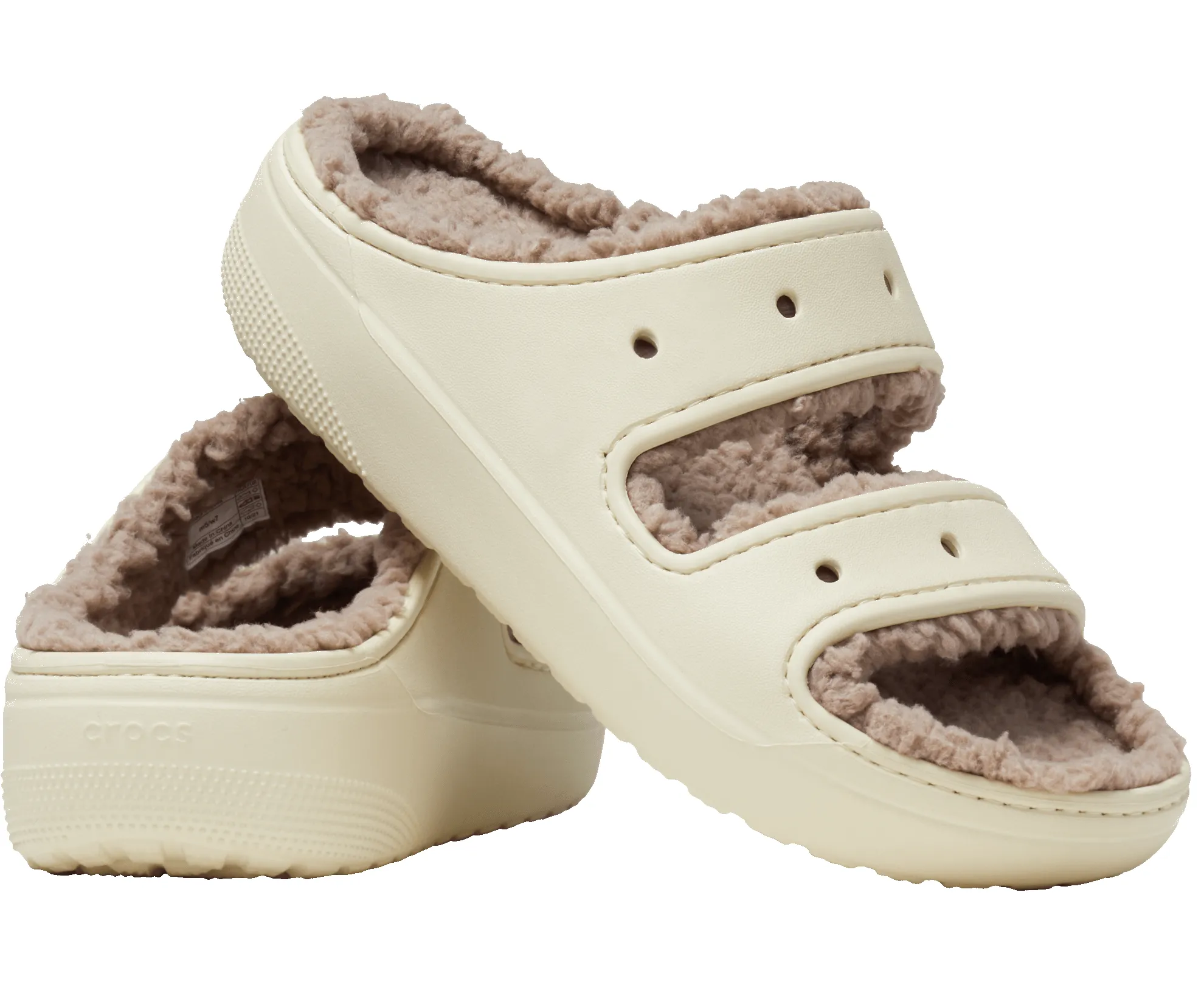 Crocs Unisex Classic Cozzzy Lined Sandal - Bone sold by The Foot Factory product image thumbnail 2