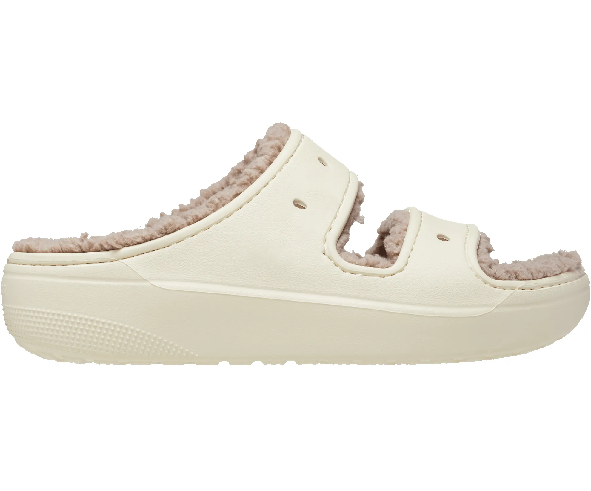 Crocs Unisex Classic Cozzzy Lined Sandal - Bone sold by The Foot Factory