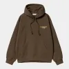 Carhartt WIP Mens Charm Link Hoodie - Liberica / Gold Stone Washed sold by The Foot Factory