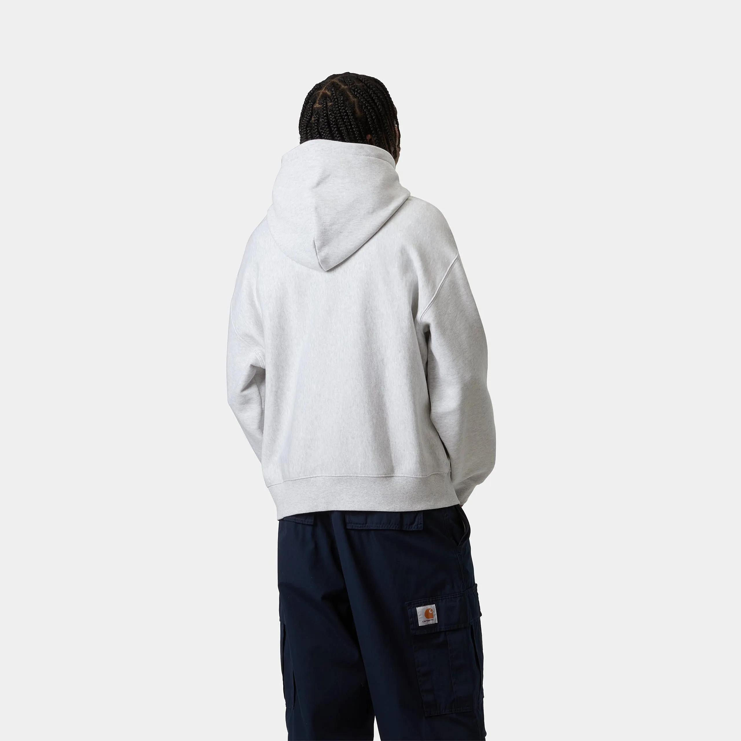 Carhartt WIP Mens Label Script Sweat Hoodie - Ash Heather sold by The Foot Factory product image thumbnail 4