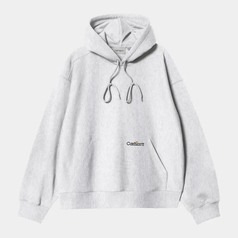 Carhartt WIP Mens Label Script Sweat Hoodie - Ash Heather sold by The Foot Factory