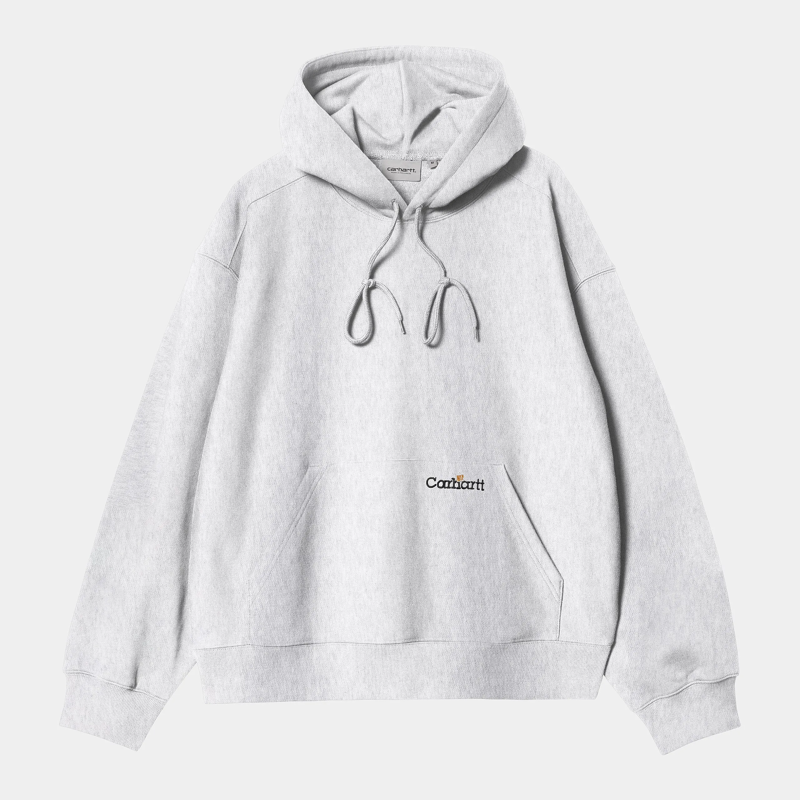 Carhartt WIP Mens Label Script Sweat Hoodie - Ash Heather sold by The Foot Factory