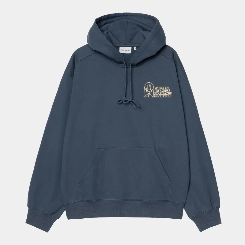 Carhartt WIP Mens Stargazer Hoodie - Dusky Blue / Yellow sold by The Foot Factory