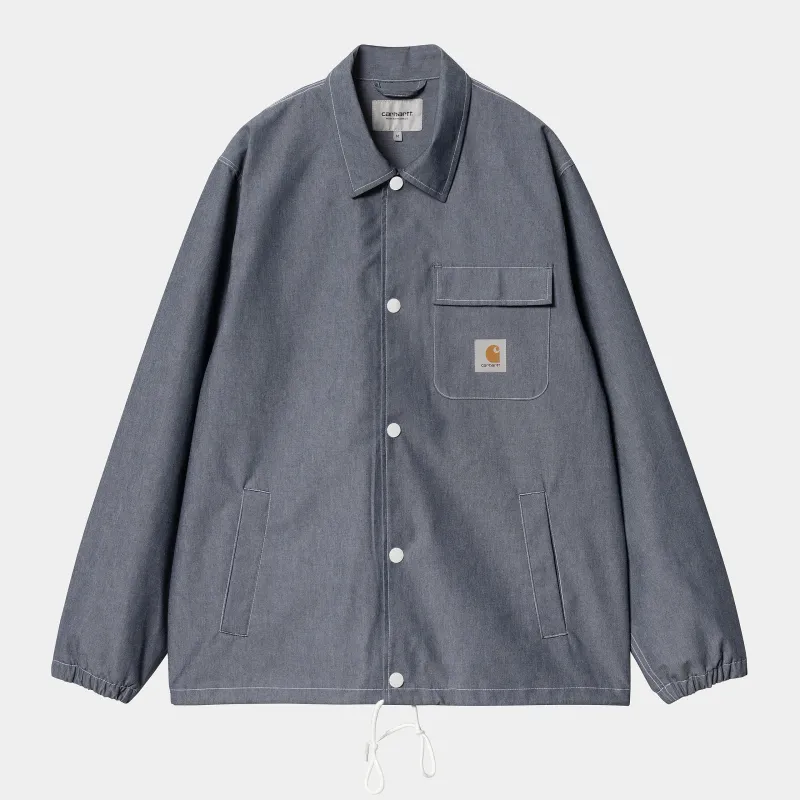 Carhartt WIP Mens Blake Coach Jacket - Blue Rinsed sold by The Foot Factory