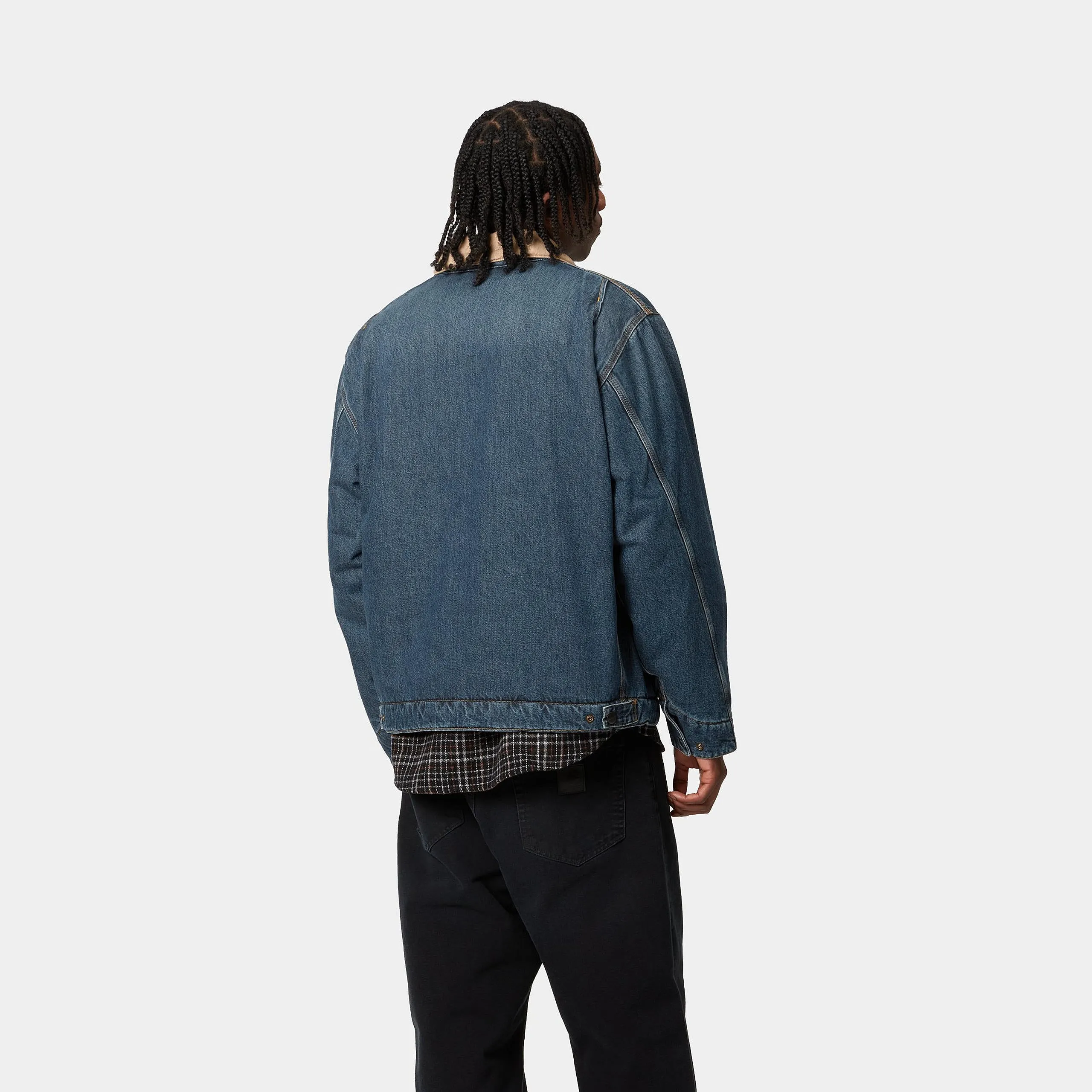 Carhartt WIP Mens OG Detroit Jacket - Blue / Dusty Hamilton Brown Worn Used Wash sold by The Foot Factory product image thumbnail 5