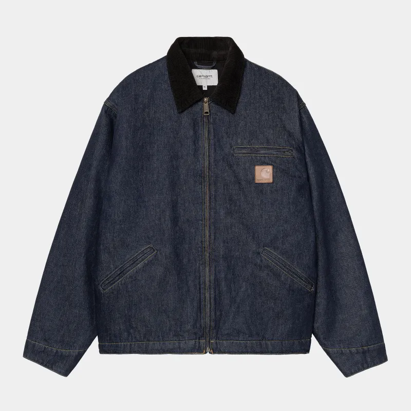 Carhartt WIP Mens OG Detroit Jacket - Blue / Black Rinsed sold by The Foot Factory