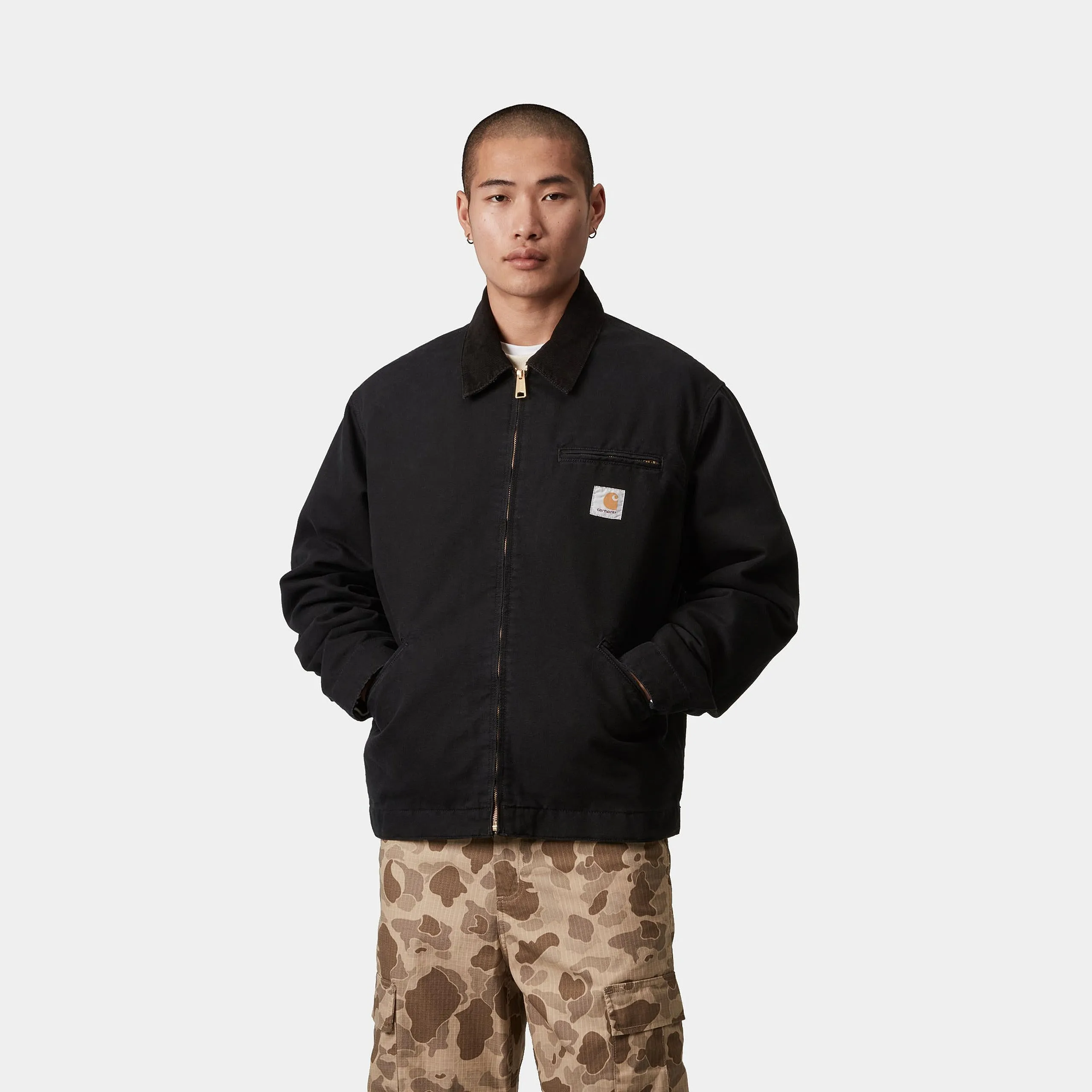 Carhartt WIP Mens OG Detroit Jacket - Black Aged Canvas sold by The Foot Factory product image thumbnail 5