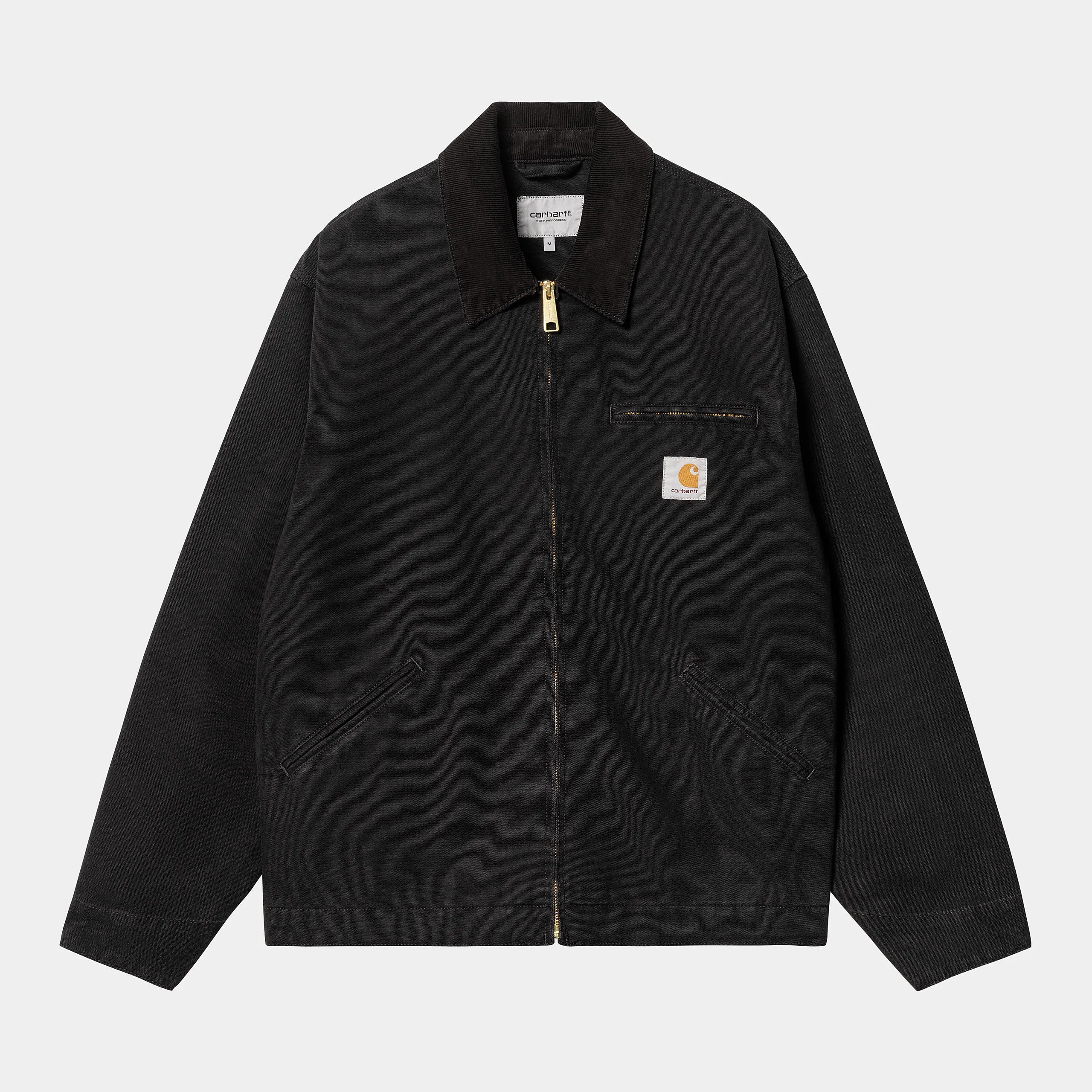 Carhartt WIP Mens OG Detroit Jacket - Black Aged Canvas sold by The Foot Factory