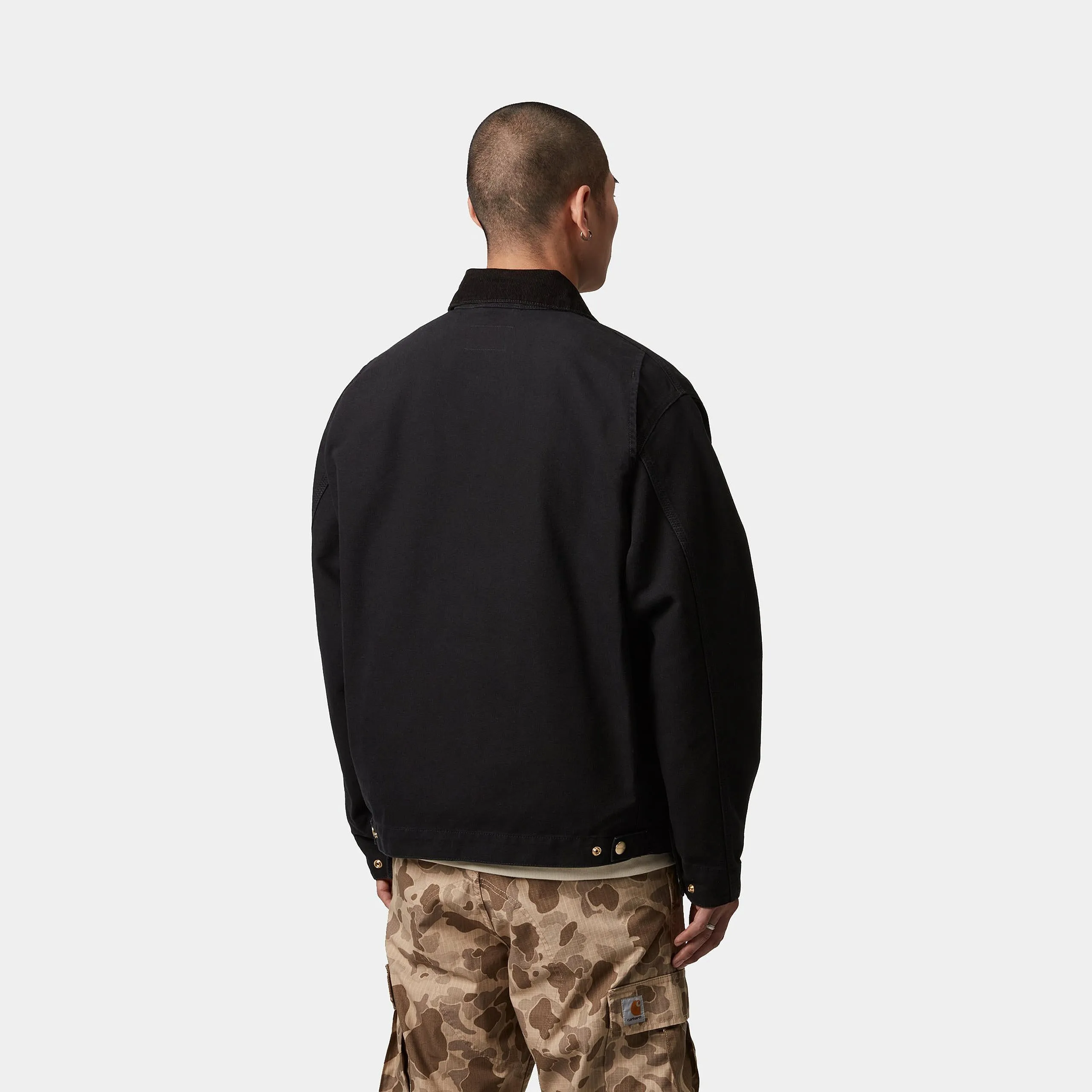 Carhartt WIP Mens OG Detroit Jacket - Black Aged Canvas sold by The Foot Factory product image thumbnail 4