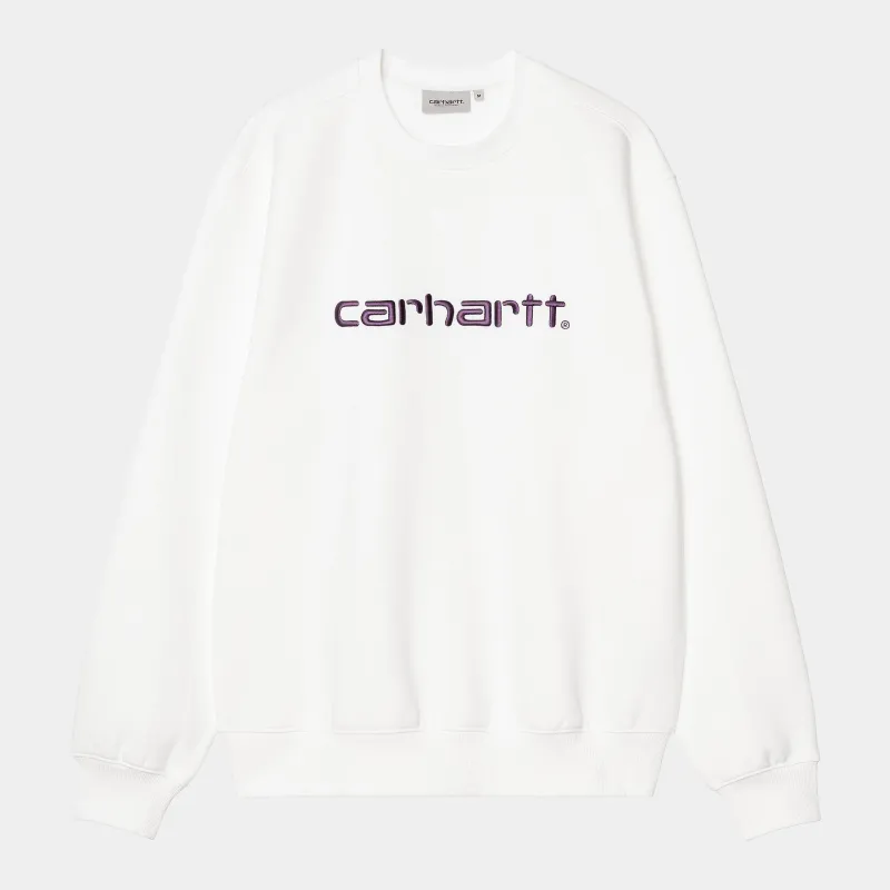 Carhartt WIP Mens Carhartt WIP Sweat Top - White / Huckleberry sold by The Foot Factory