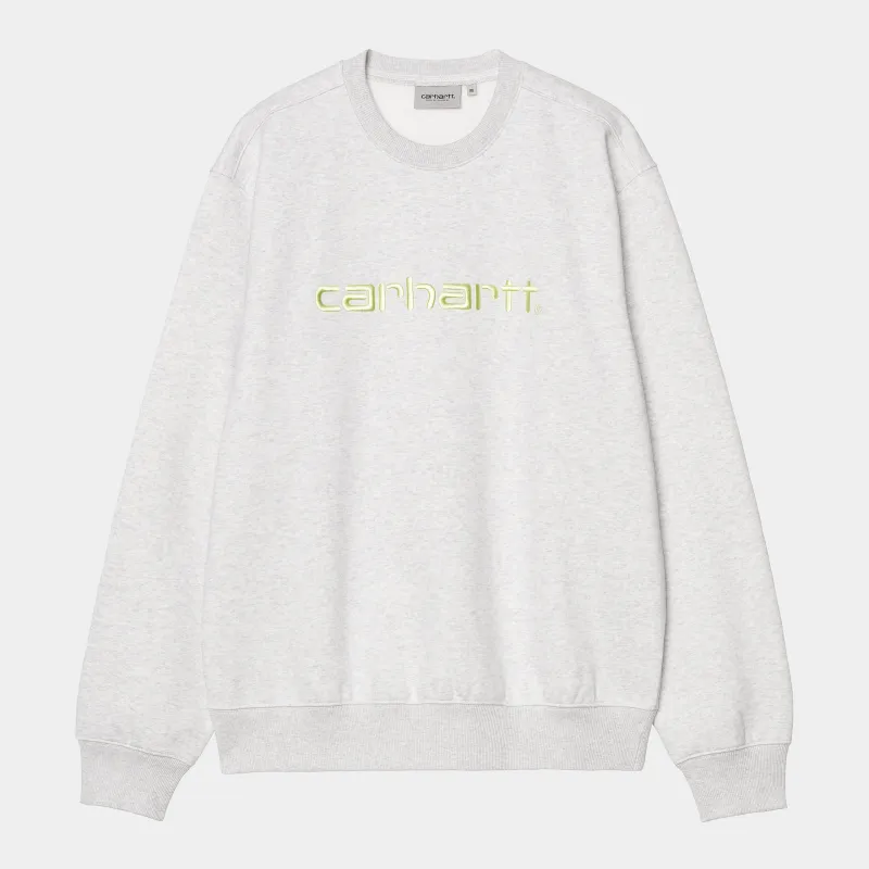 Carhartt WIP Mens Carhartt WIP Sweat Top - Ash Heather / Air Green sold by The Foot Factory