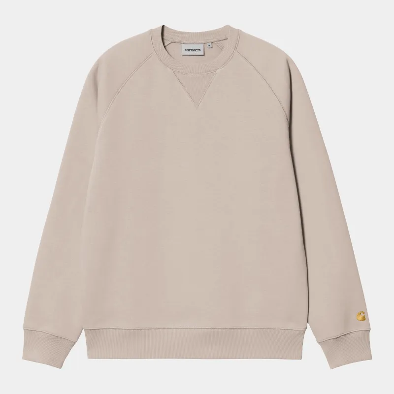 Carhartt WIP Mens Chase Sweat Top - Dusky Beige sold by The Foot Factory
