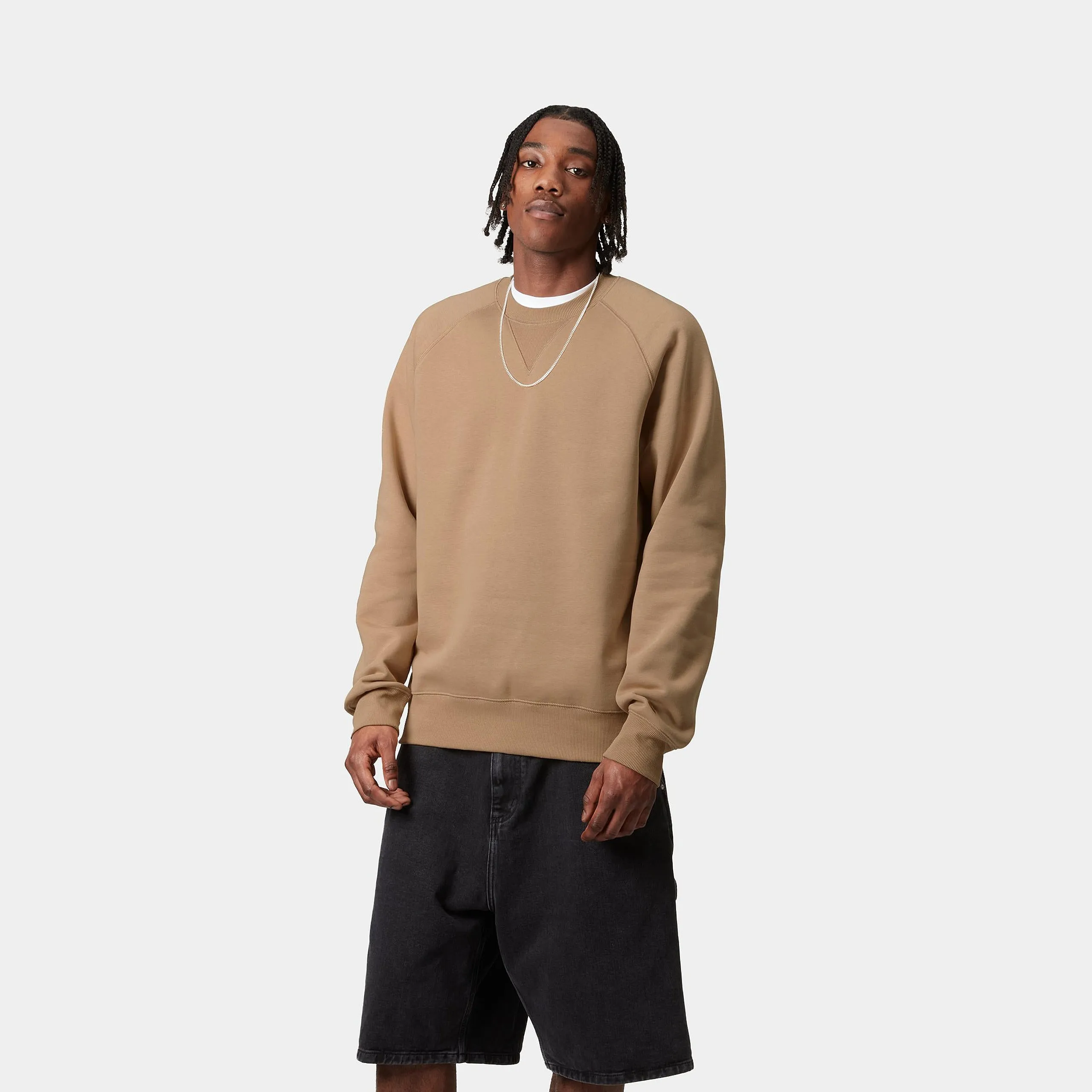 Carhartt WIP Mens Chase Sweat Top - Dusty Hamilton Brown sold by The Foot Factory product image thumbnail 3