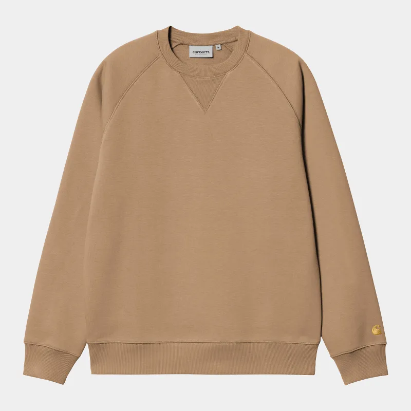 Carhartt WIP Mens Chase Sweat Top - Dusty Hamilton Brown sold by The Foot Factory