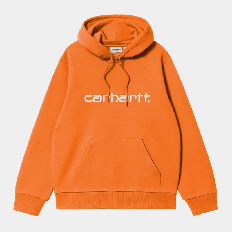 Carhartt WIP Mens Carhartt Hoodie - Pumpkin / White sold by The Foot Factory