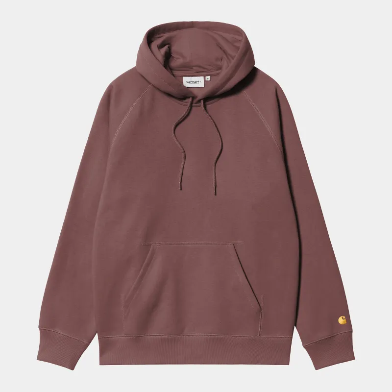 Carhartt WIP Mens Chase Hoodie - Dusky Pink sold by The Foot Factory