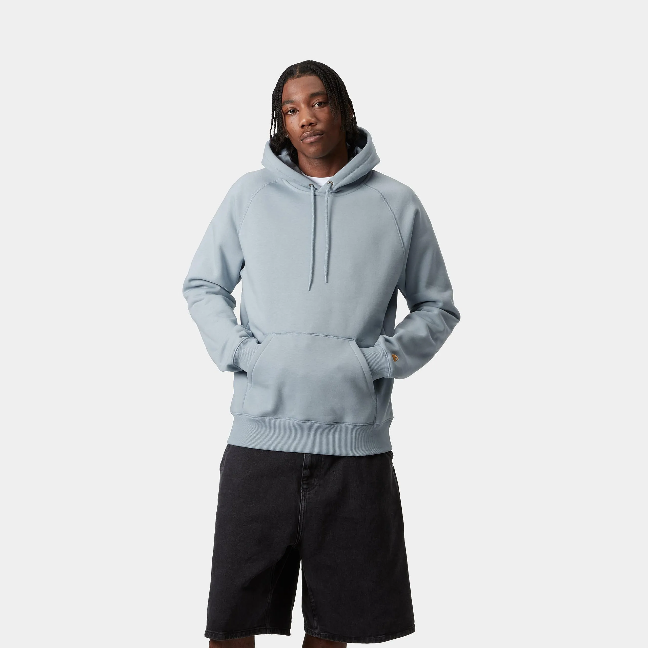 Carhartt WIP Mens Chase Hoodie - Frosted Blue sold by The Foot Factory product image thumbnail 3