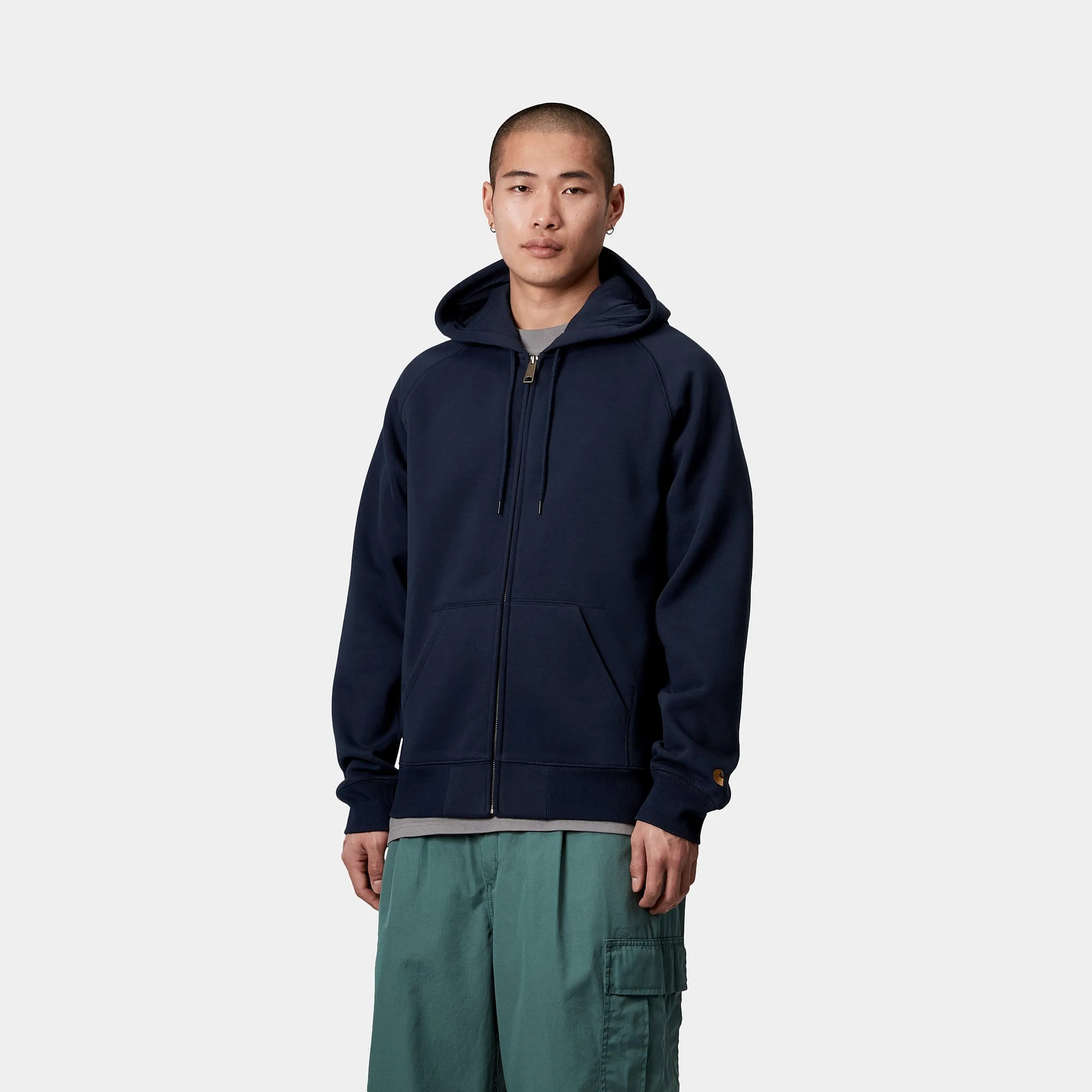 Carhartt WIP Mens Chase Zip Front Jacket Hoodie - Mizar sold by The Foot Factory product image thumbnail 5