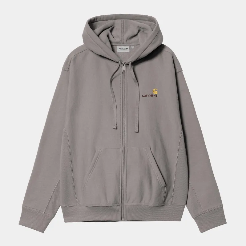 Carhartt WIP Mens American Script Zip Front Jacket Hoodie - Yosemite sold by The Foot Factory