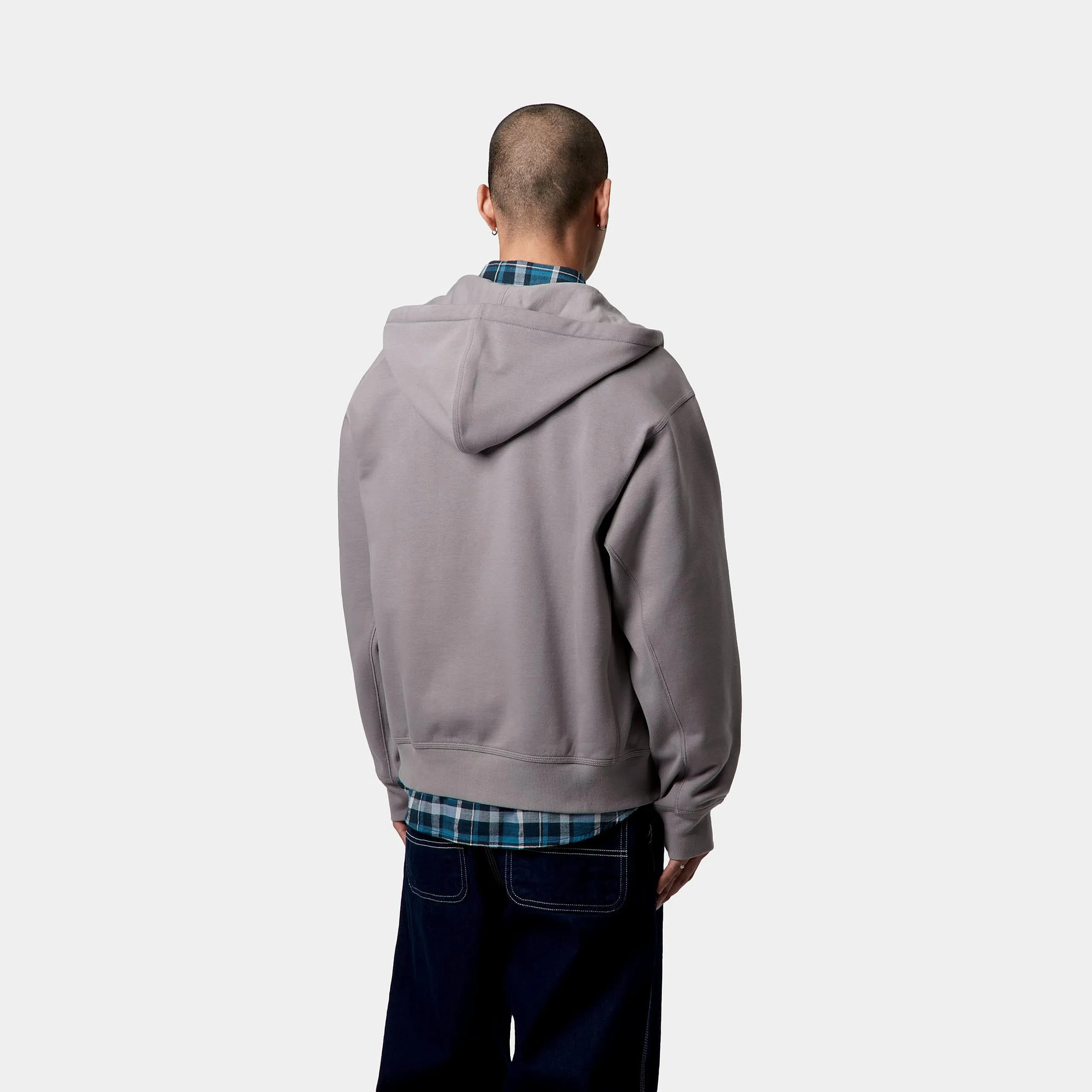 Carhartt WIP Mens American Script Zip Front Jacket Hoodie - Yosemite sold by The Foot Factory product image thumbnail 4