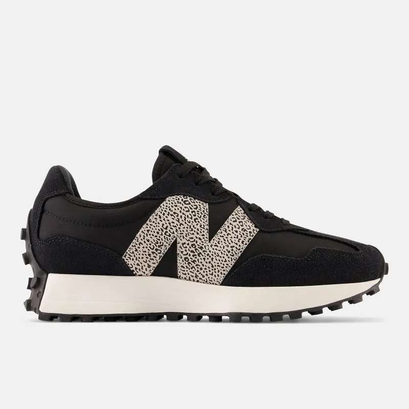 New Balance Womens 327 Fashion Trainers - Black / Leopard Print sold by The Foot Factory