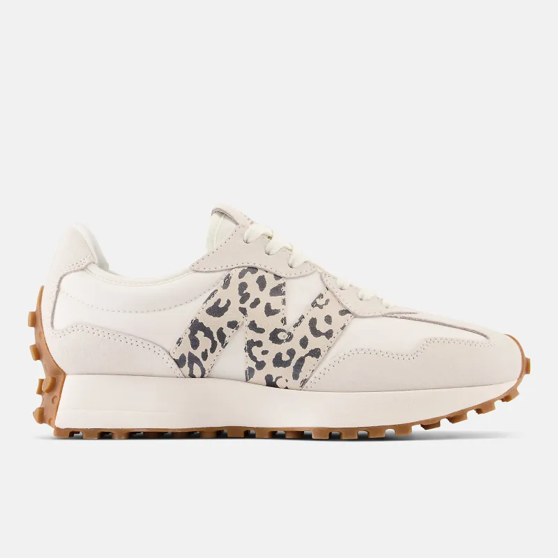New Balance Womens 327 Fashion Trainers - Beige / Leopard Print made by New Balance