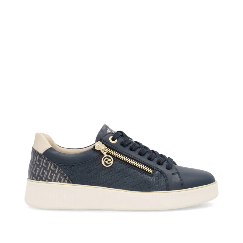 Remonte Womens Leather Trainers - Navy sold by The Foot Factory