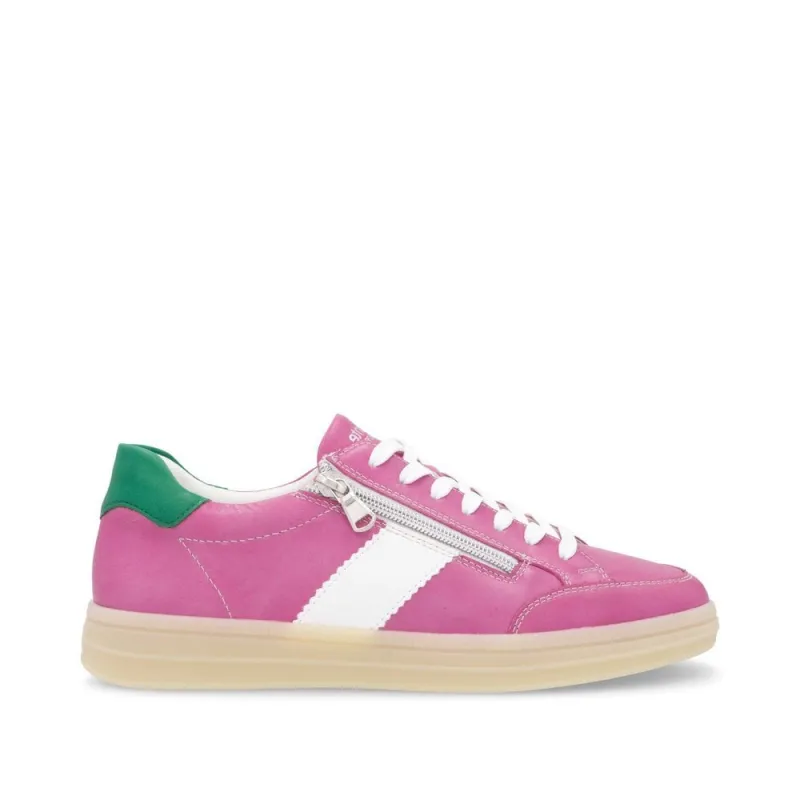 Remonte Womens Leather Trainers - Pink sold by The Foot Factory