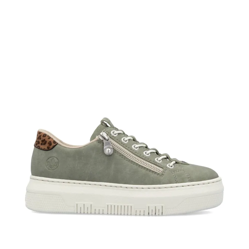 Rieker Womens Fashion Platform Trainers - Green sold by The Foot Factory