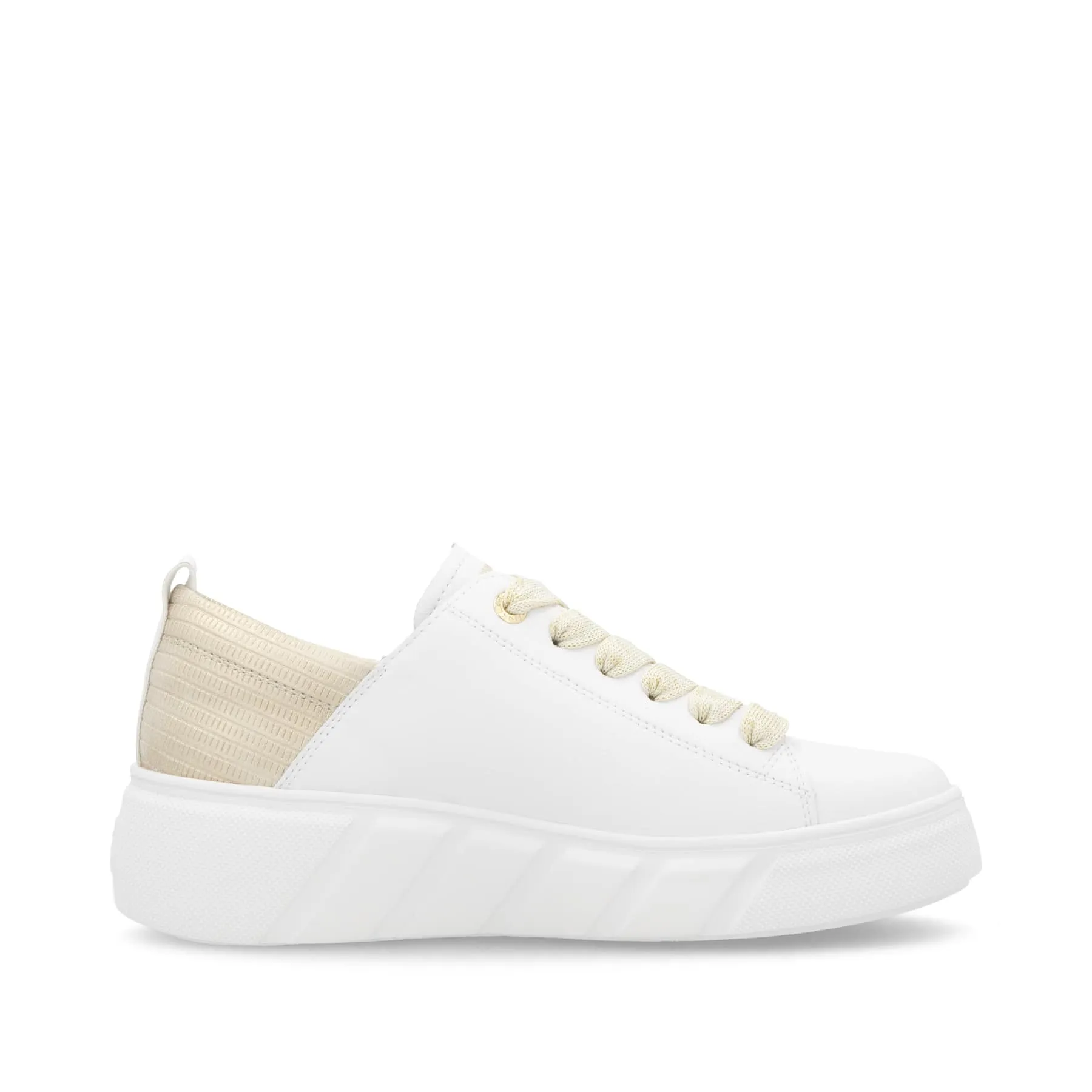 Rieker Womens Fashion Leather Trainers - White sold by The Foot Factory product image thumbnail 3