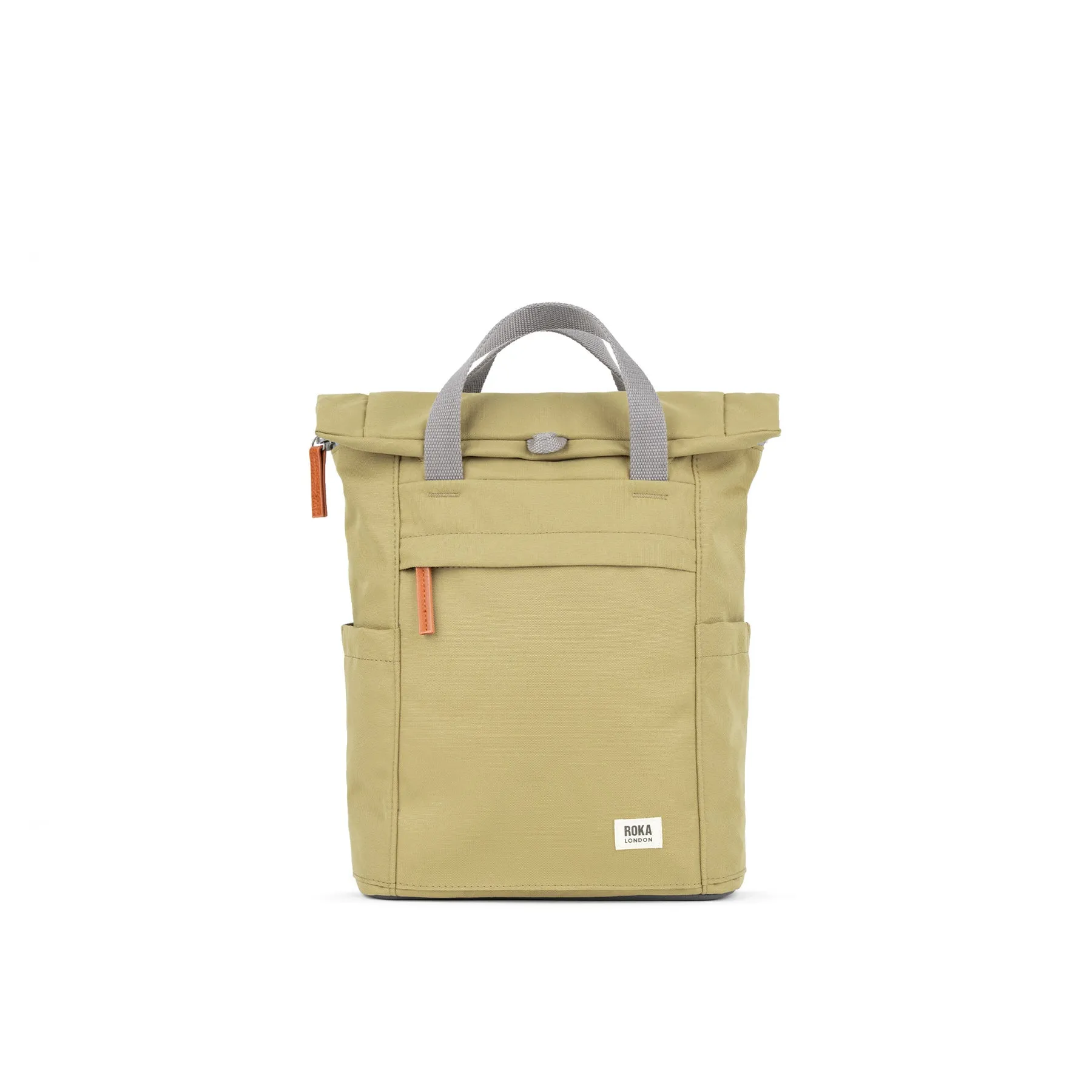 ROKA Finchley A Khaki Small Recycled Canvas Bag sold by The Foot Factory