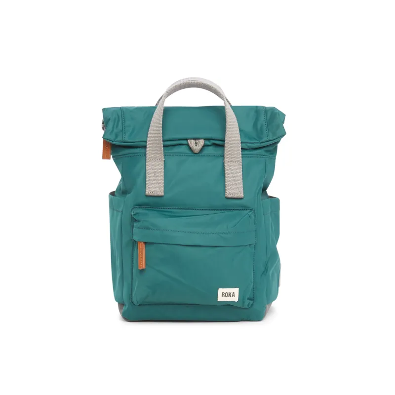 ROKA Canfield B Teal Small Recycled Nylon Bag sold by The Foot Factory