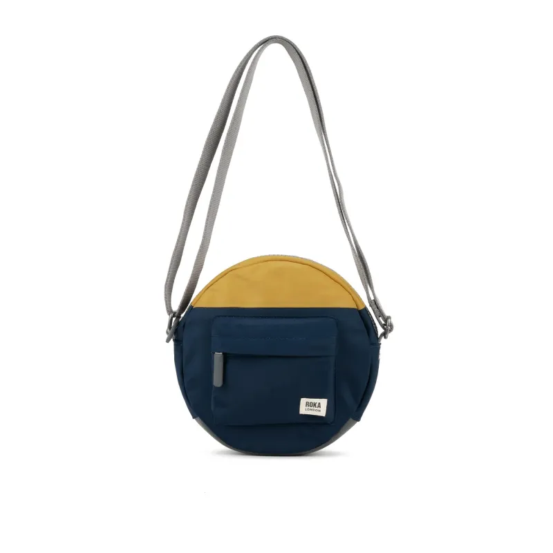ROKA Creative Waste Paddington B Midnight / Mustard Small Recycled Nylon Bag sold by The Foot Factory