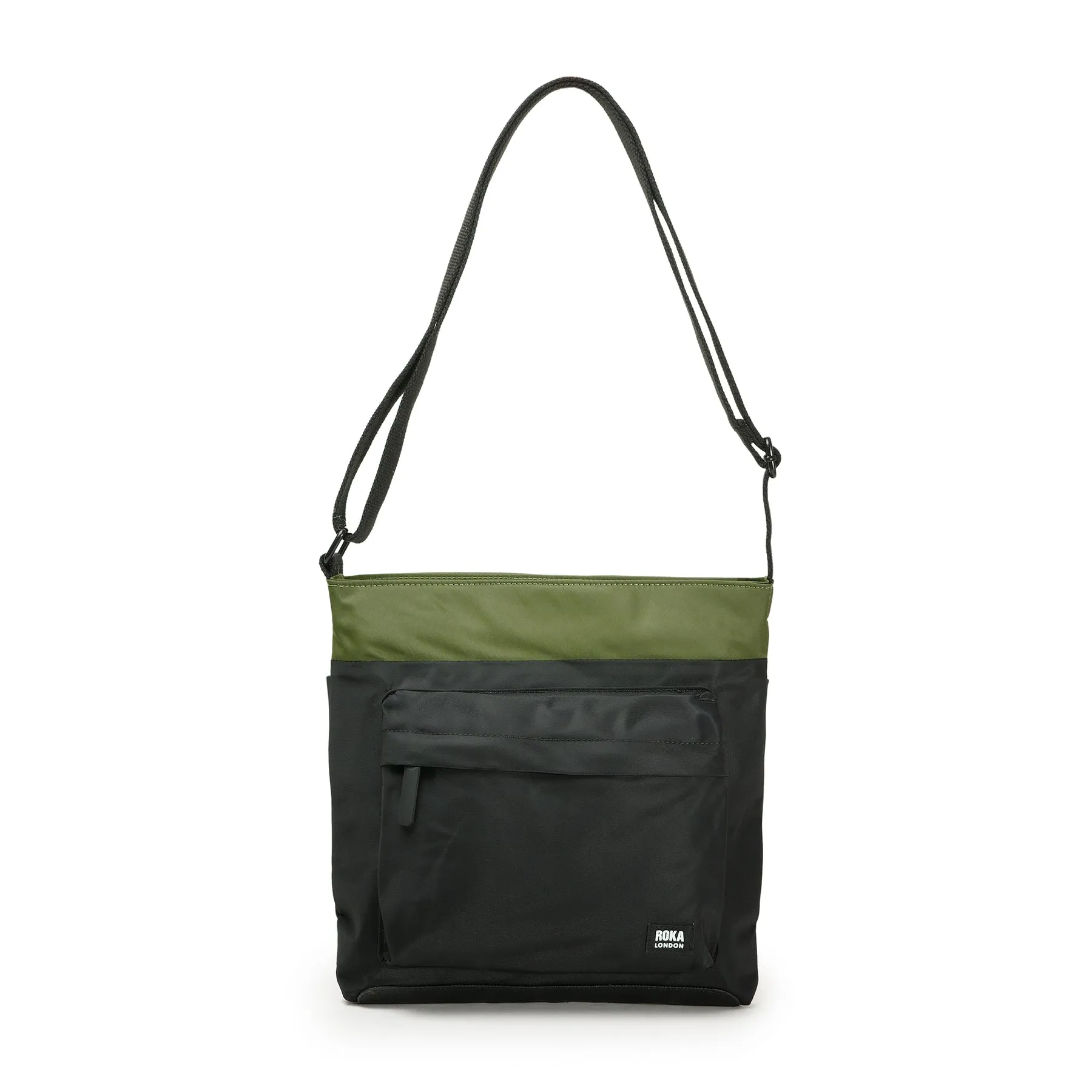 ROKA Creative Waste Kennington B Black / Avocado Medium Recycled Nylon Bag sold by The Foot Factory