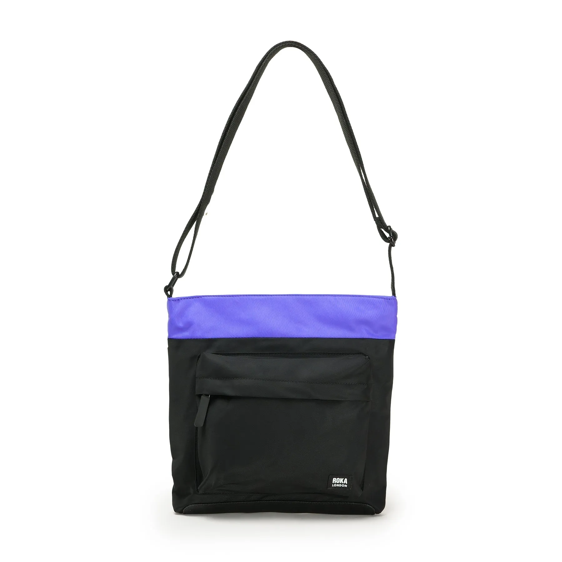 ROKA Creative Waste Kennington B Black / Simple Purple Medium Recycled Nylon Bag sold by The Foot Factory