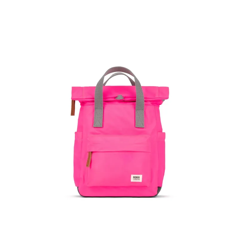 ROKA Canfield B Neon Pink Small Recycled Nylon Bag sold by The Foot Factory