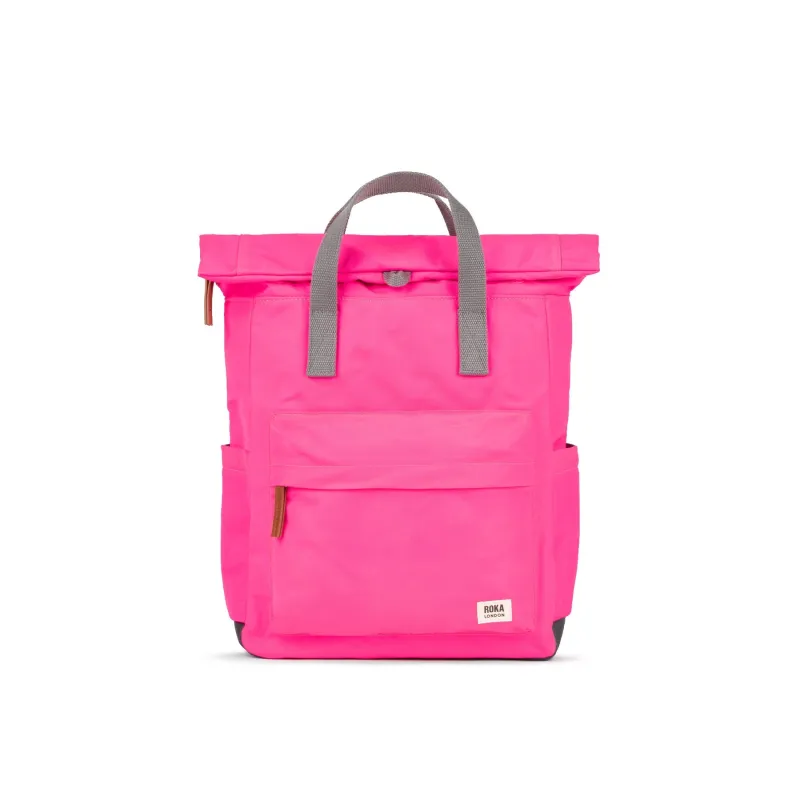 ROKA Canfield B Neon Pink Medium Recycled Nylon Bag sold by The Foot Factory