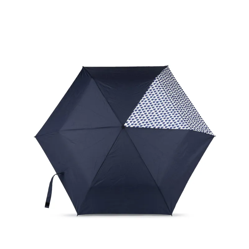 ROKA Waterloo Denim Rain / Midnight Recycled Nylon Ultra Light Umbrella sold by The Foot Factory