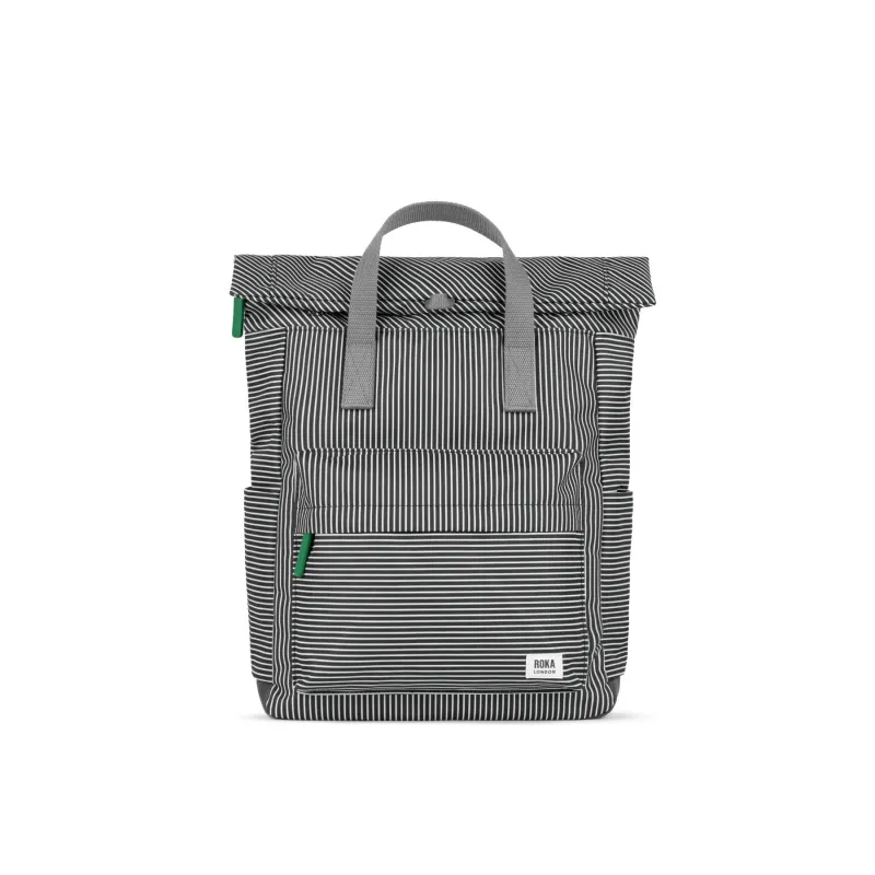 ROKA Canfield B Mixed Hickory Stripe Medium Recycled Canvas Bag sold by The Foot Factory