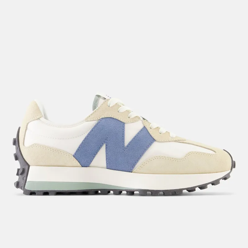 New Balance Womens 327 Fashion Trainers - White / Beige / Blue sold by The Foot Factory
