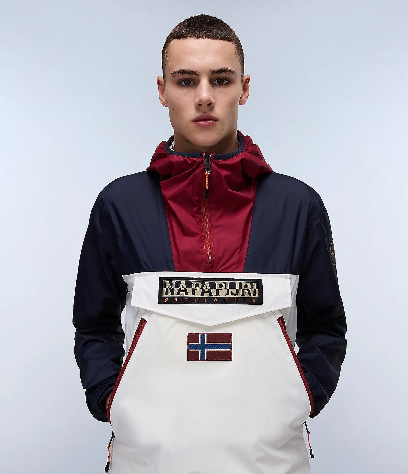 Napapijri Mens Rainforest Ripstop Anorak Jacket - White sold by The Foot Factory product image thumbnail 3