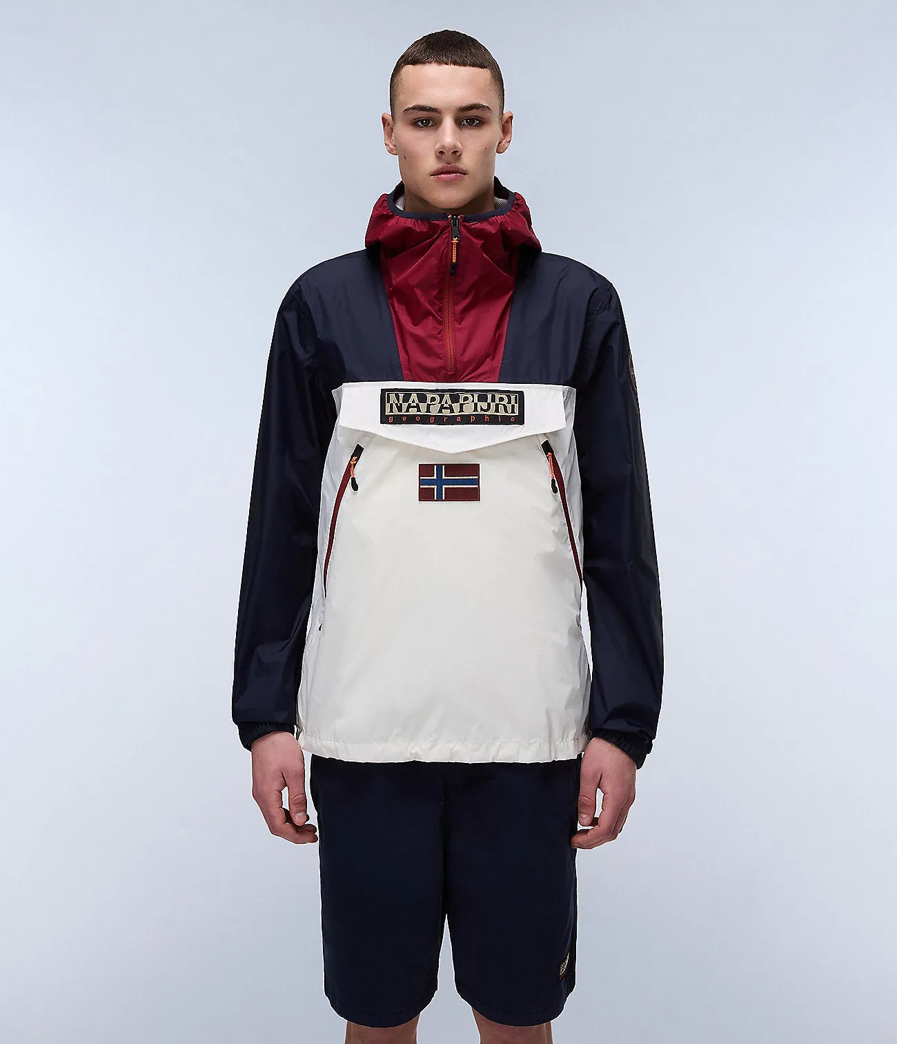 Napapijri Mens Rainforest Ripstop Anorak Jacket - White sold by The Foot Factory product image thumbnail 4