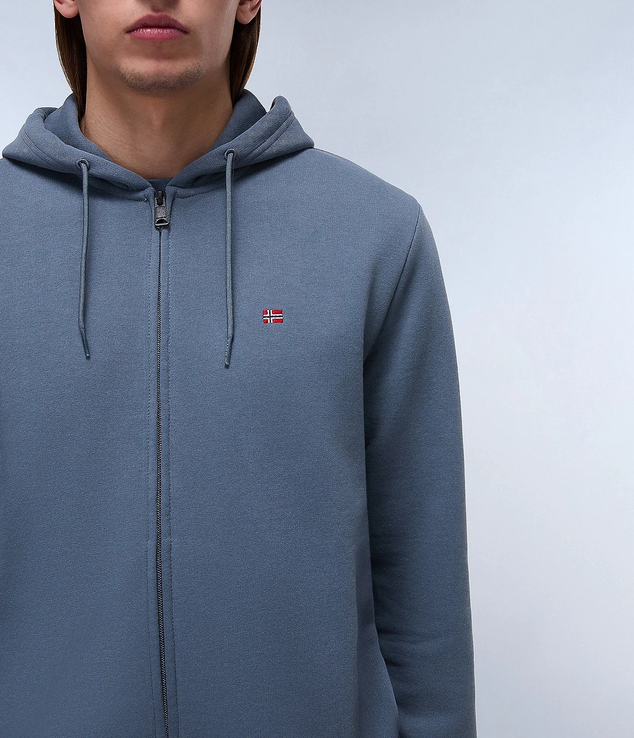 Napapijri Mens Balis Summer Zip Front Hoodie - Ultimate Grey sold by The Foot Factory product image thumbnail 5