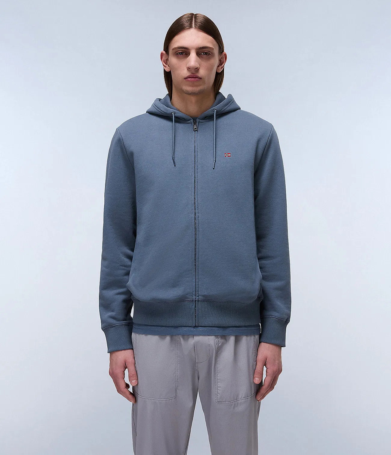 Napapijri Mens Balis Summer Zip Front Hoodie - Ultimate Grey sold by The Foot Factory product image thumbnail 3