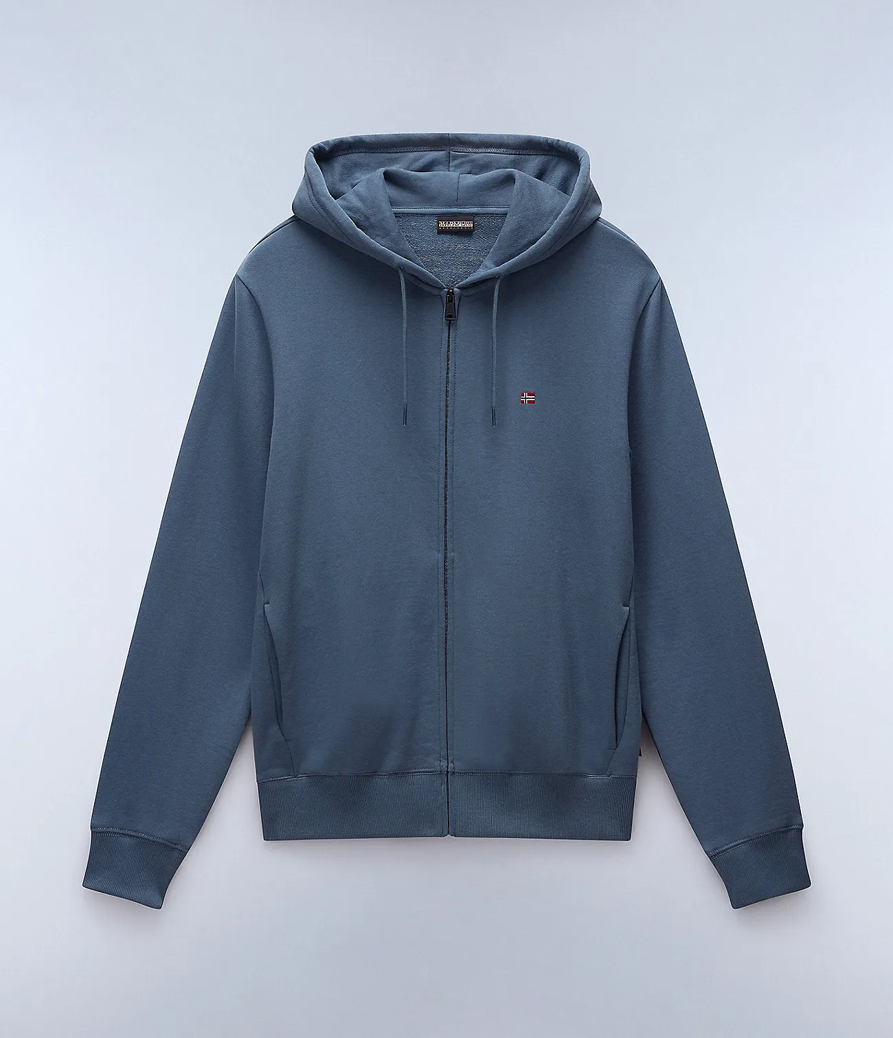 Napapijri Mens Balis Summer Zip Front Hoodie - Ultimate Grey sold by The Foot Factory