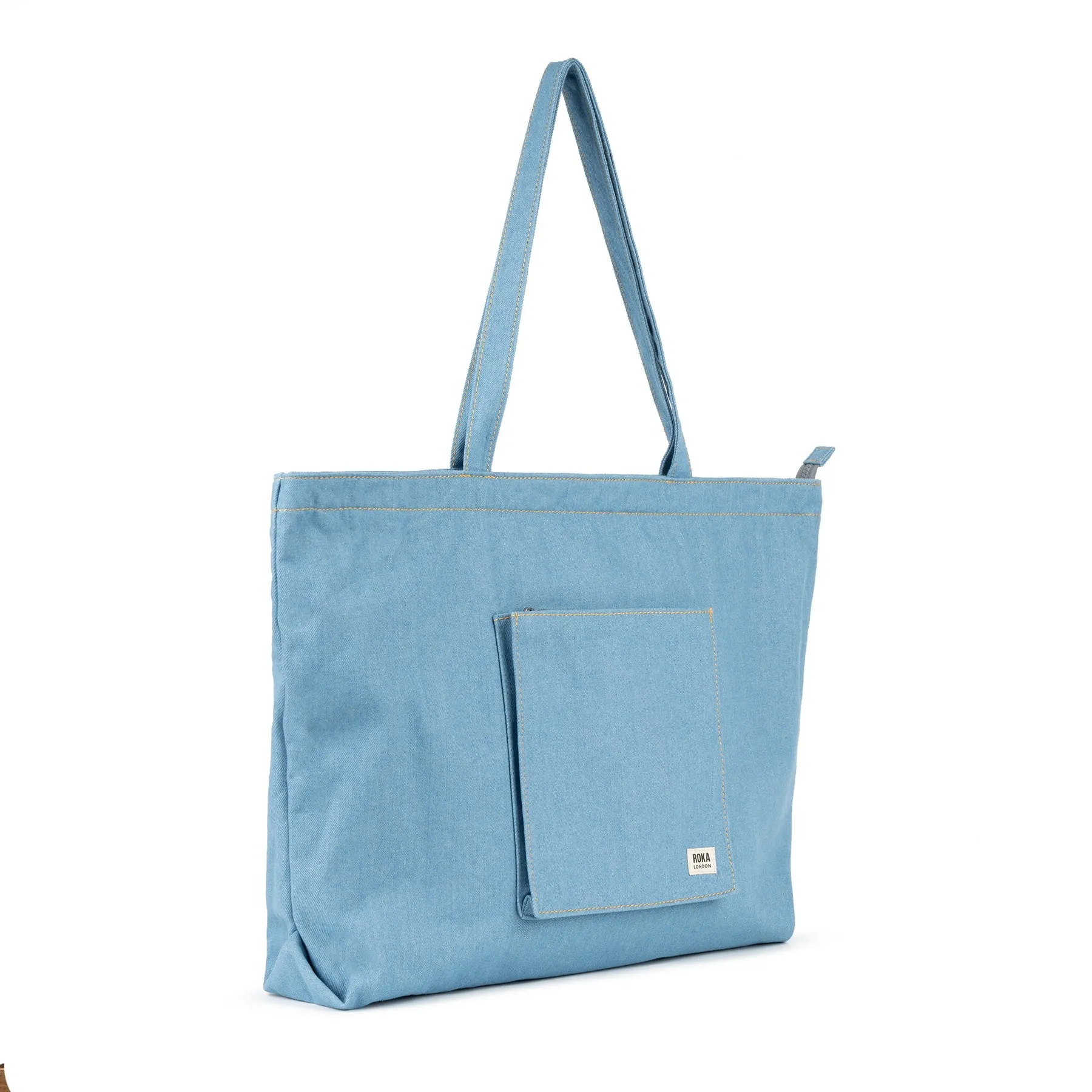 ROKA Portobello N Large Recycled Cotton Bag - Light Wash Denim sold by The Foot Factory product image thumbnail 2