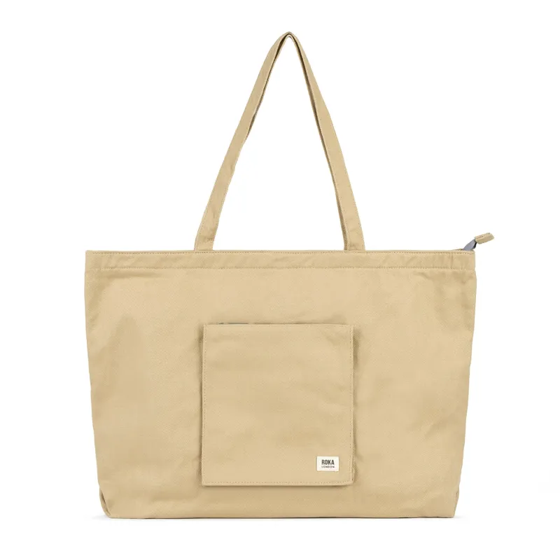 ROKA Portobello N Large Recycled Cotton Bag - Khaki sold by The Foot Factory