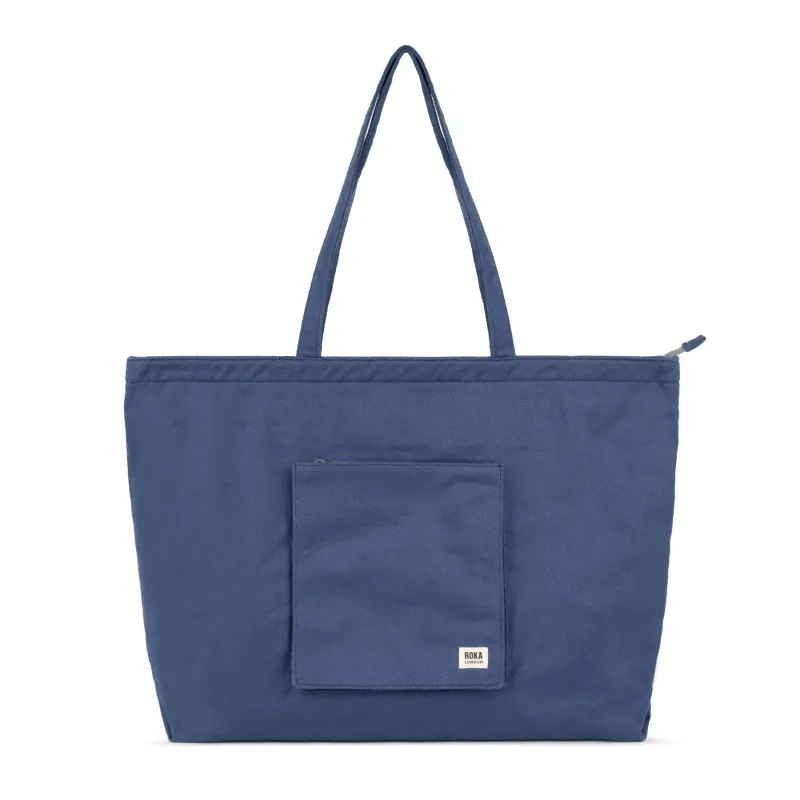 ROKA Portobello N Large Recycled Cotton Bag - Indigo sold by The Foot Factory