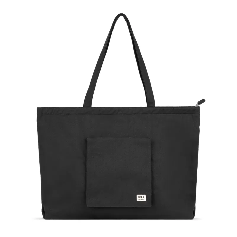 ROKA Portobello N Large Recycled Cotton Bag - Black sold by The Foot Factory